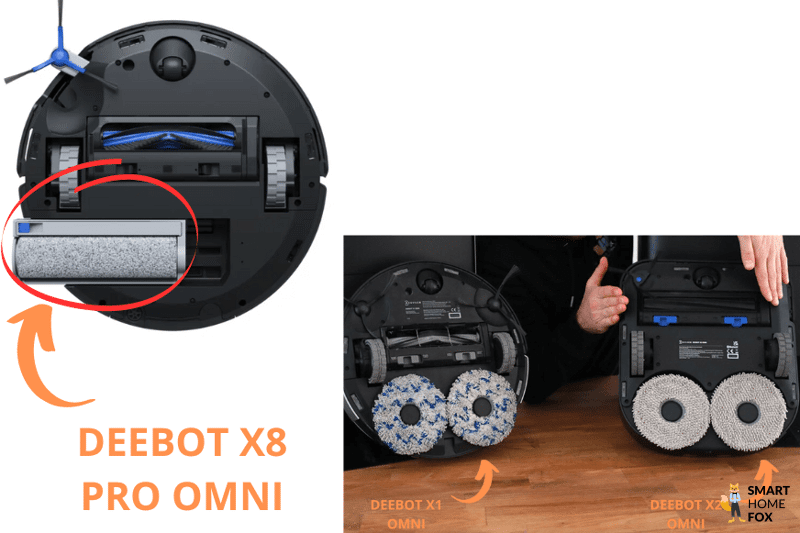 Die Wischwalze des ECOVACS DEEBOT X8 PRO OMNI ist zu sehen.
